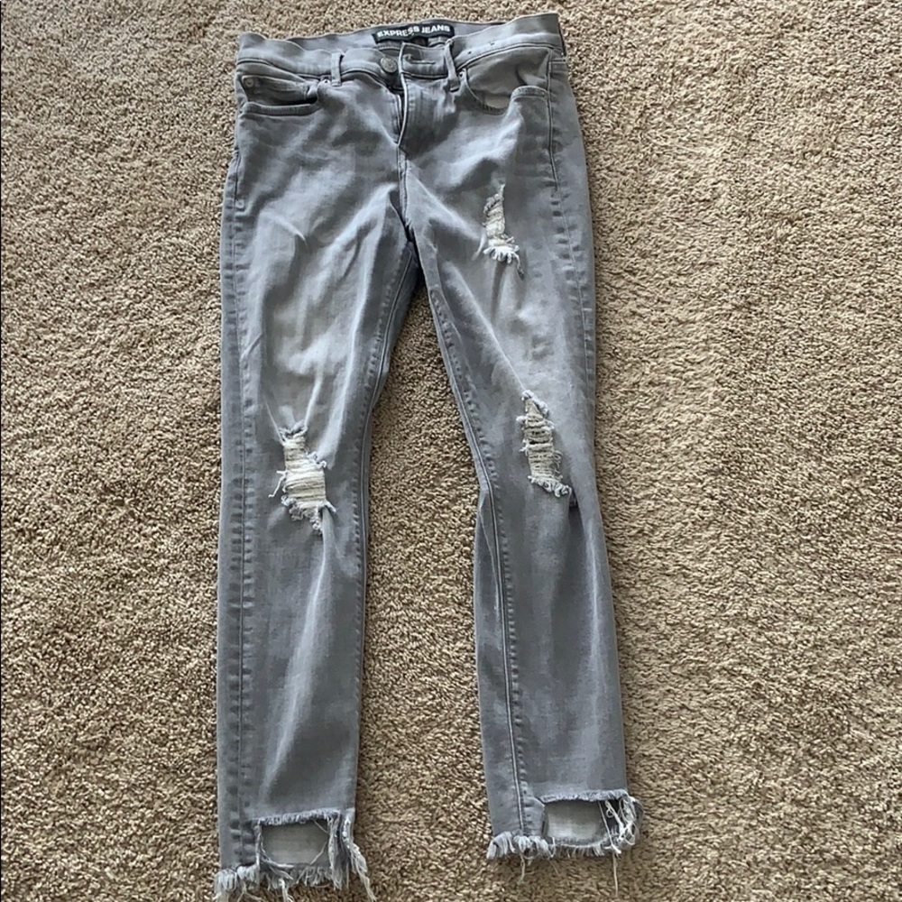 Express grey skinny jeans